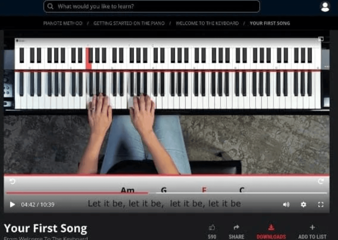 Pianote app screenshot